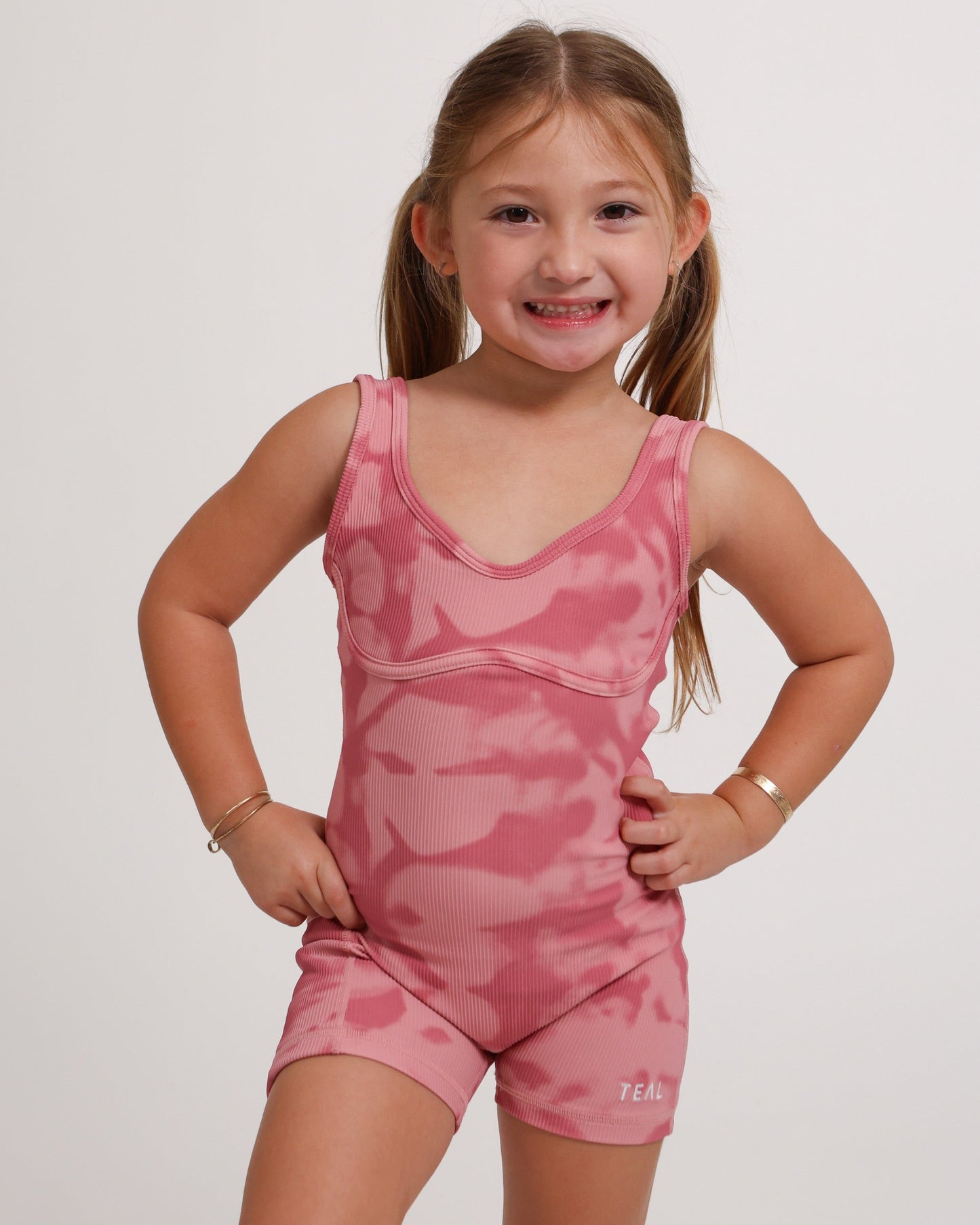 Mini Aura Jumpsuit - Pink Shibori (tie dye print)