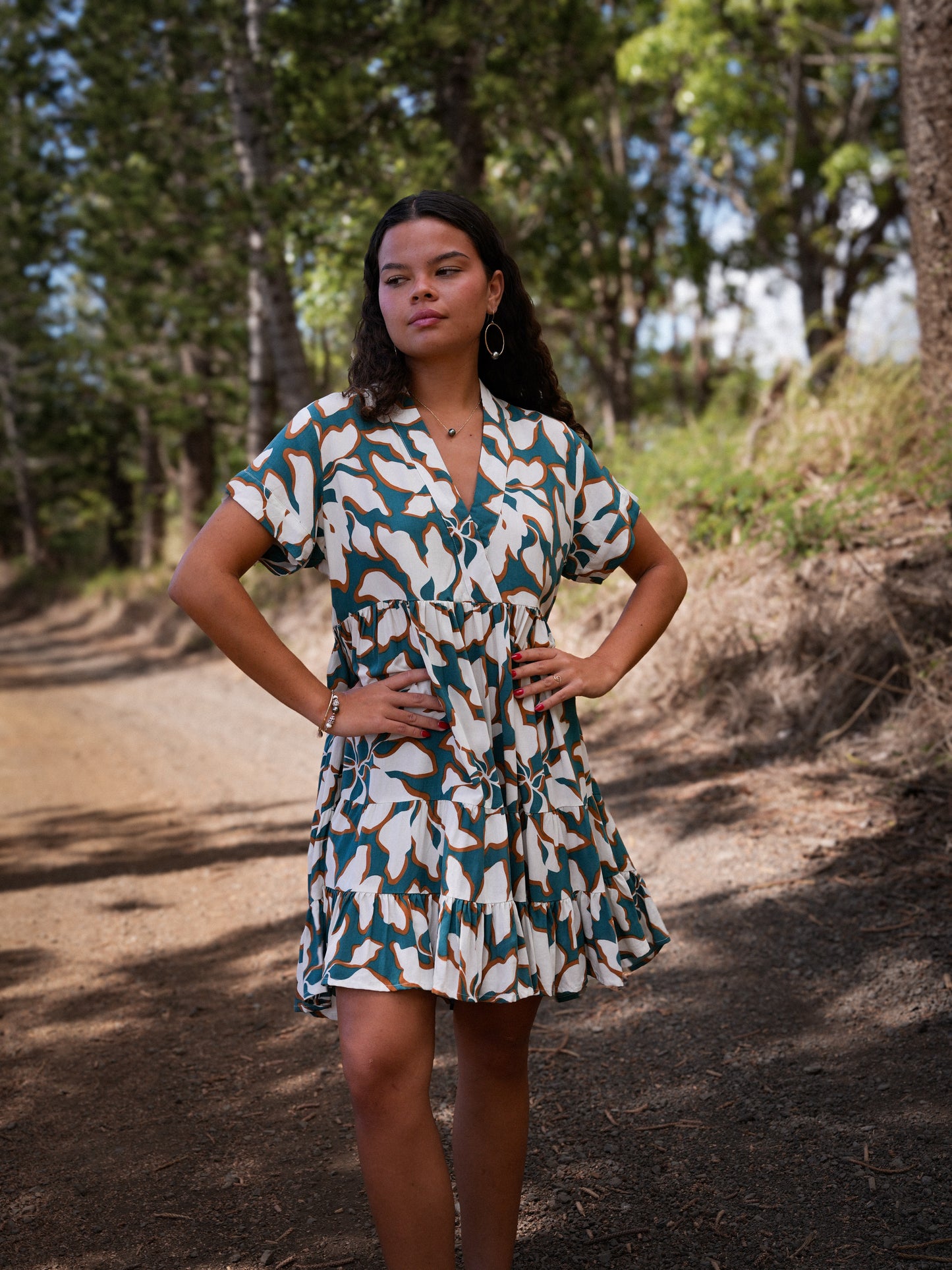 Heinui Dress - Bloomtide Petrol