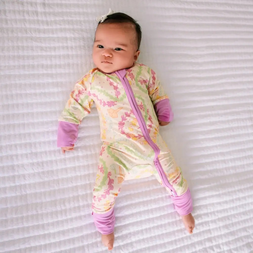 Lei Day in Sand - Baby Bamboo Coverall - Coco Moon