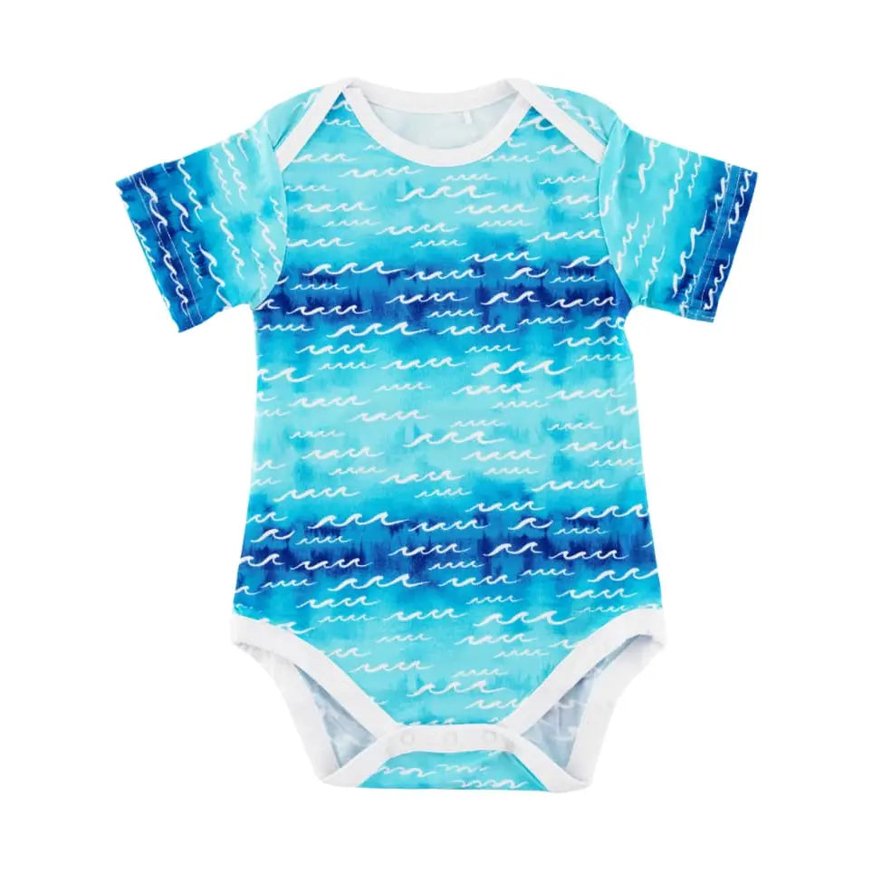 Nalu Baby Bamboo Onesie- Coco Moon – Beachside Boutique Hawaii - Main Image