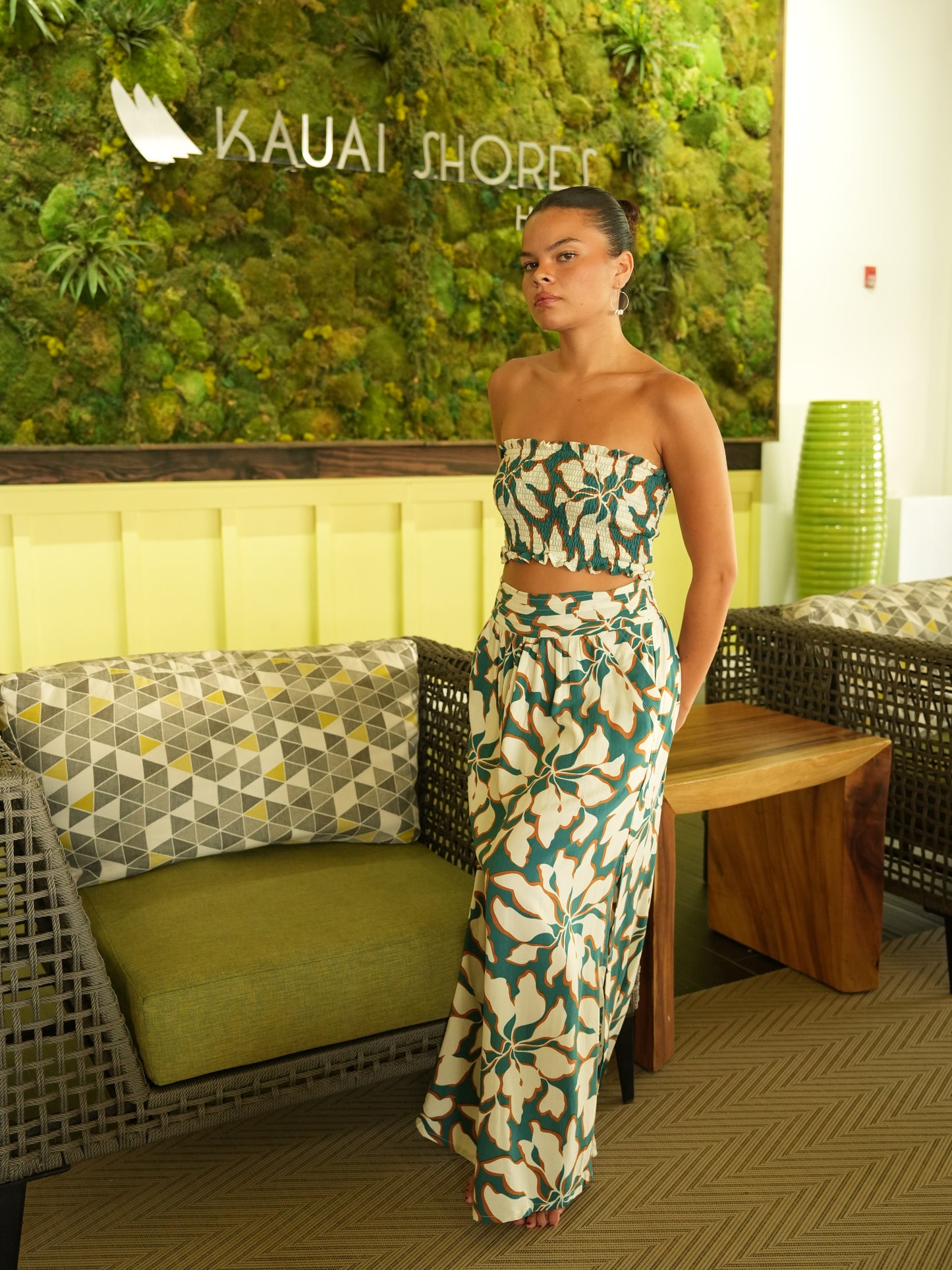 Viora Skirt - Bloomtide Petrol