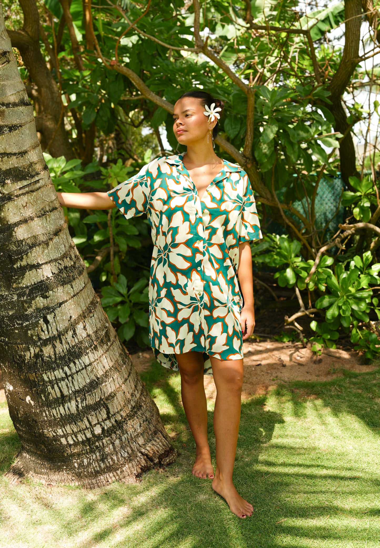 Calabria Shirt Dress - Bloomtide Petrol