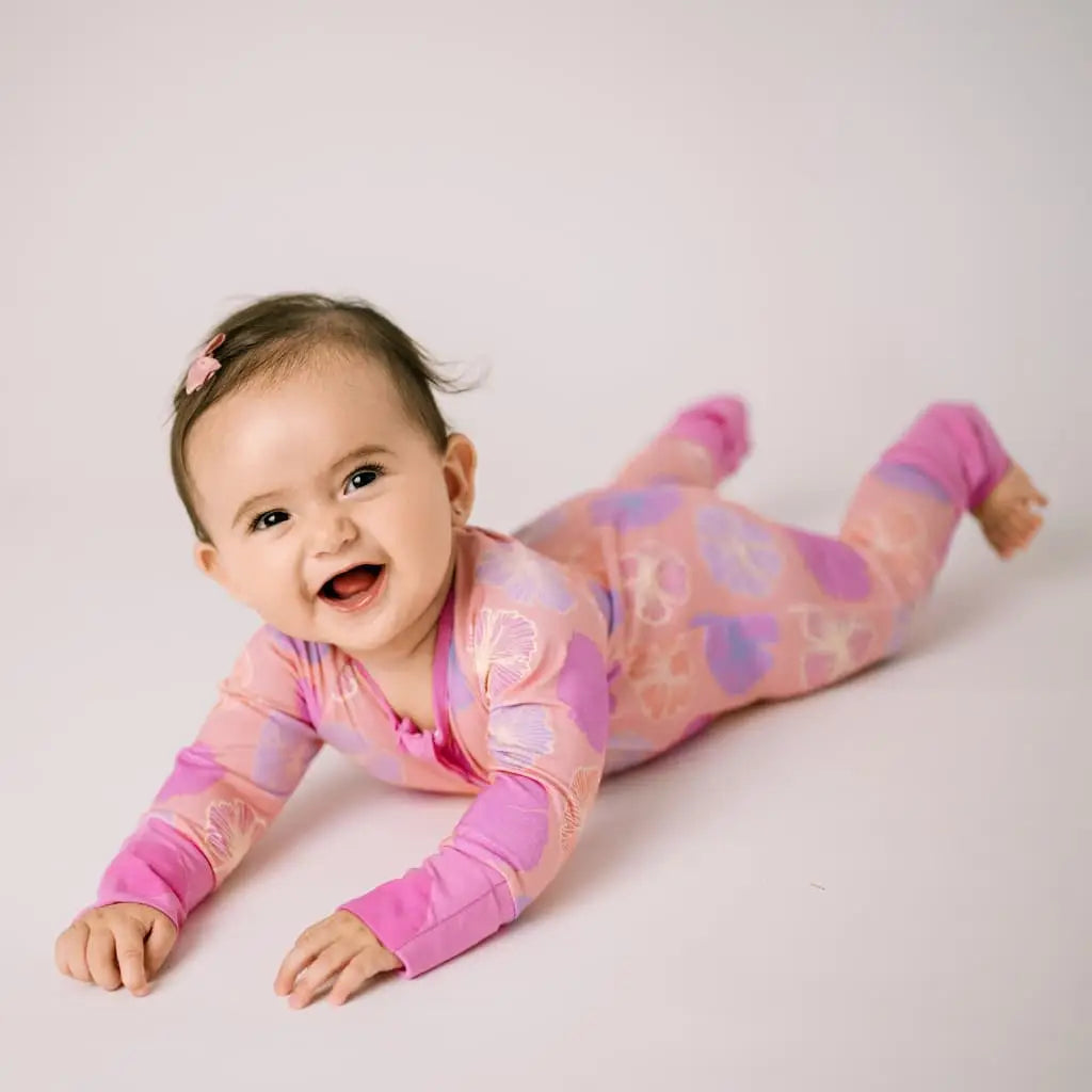 Seaflower- Baby Bamboo Coverall - Coco Moon