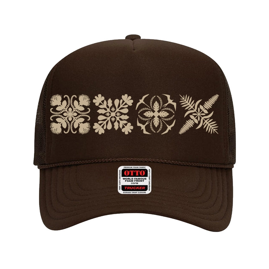 4Quilt Trucker Hat- Brown/Tan - Na Koa Brand