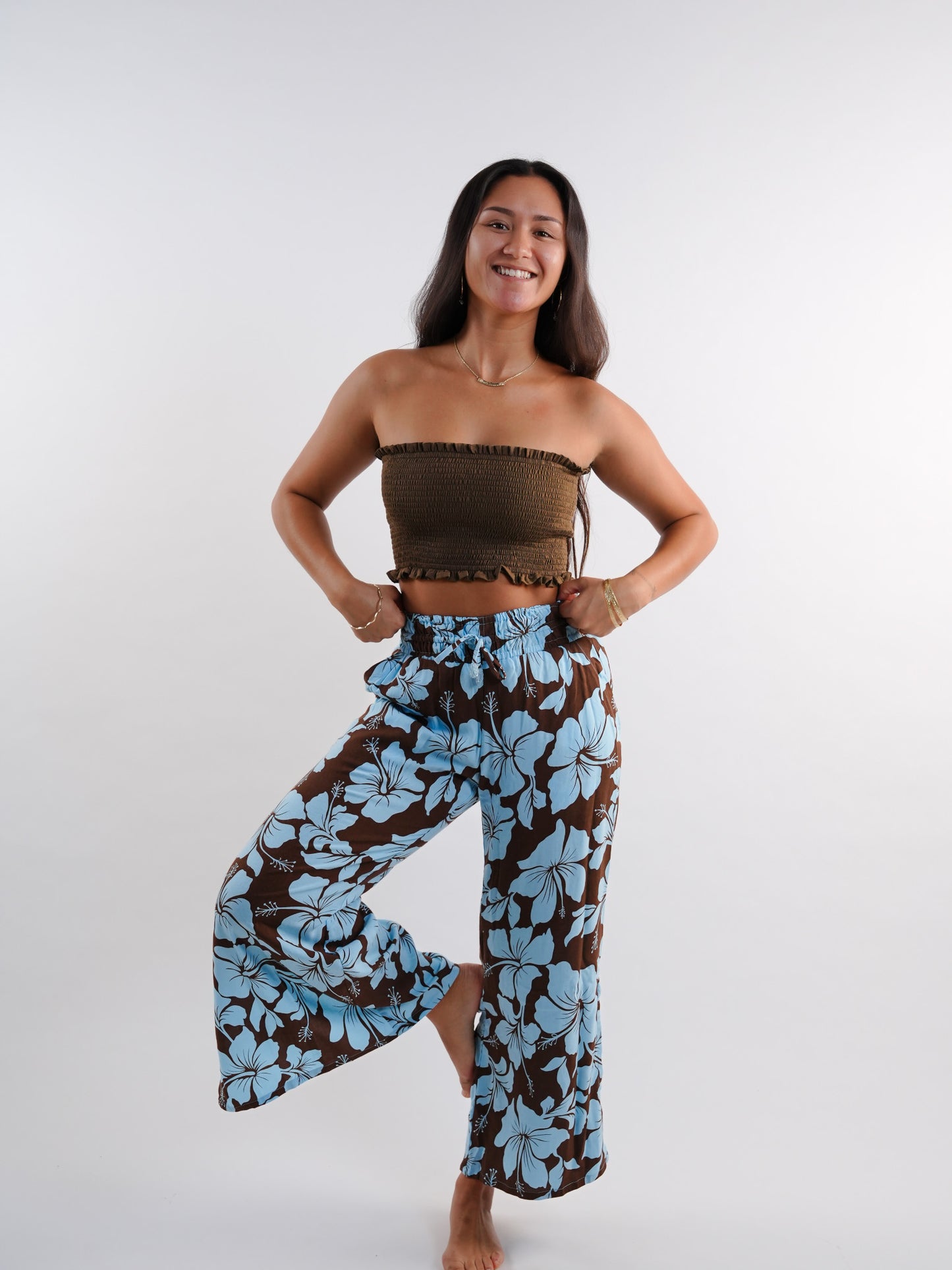 Yara Bandeau Top - Solid Brown