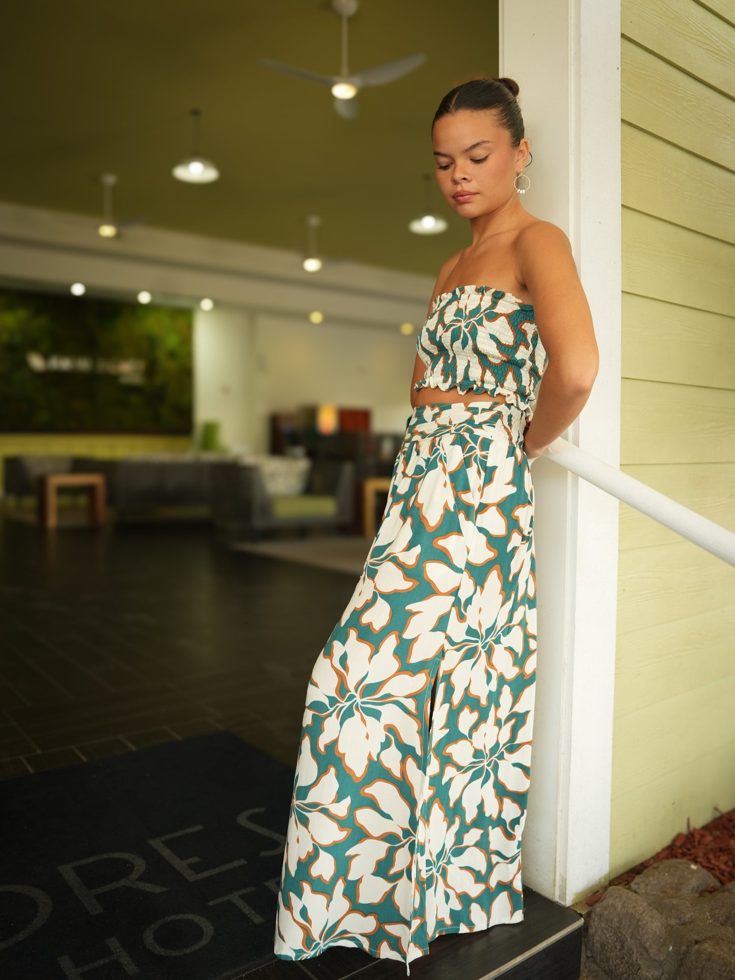 Viora Skirt - Bloomtide Petrol