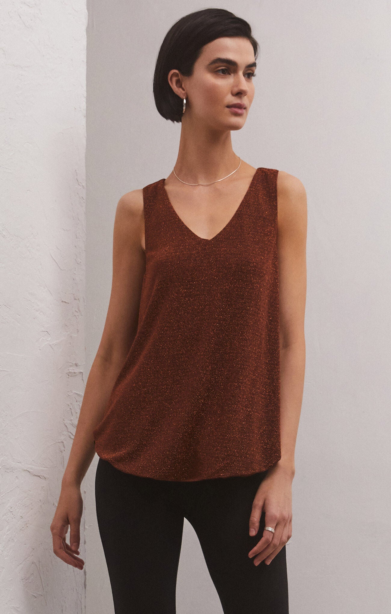 Vagabond Sparkle Tank- CHOCOLATE- ZT234340 ZSUPPLY