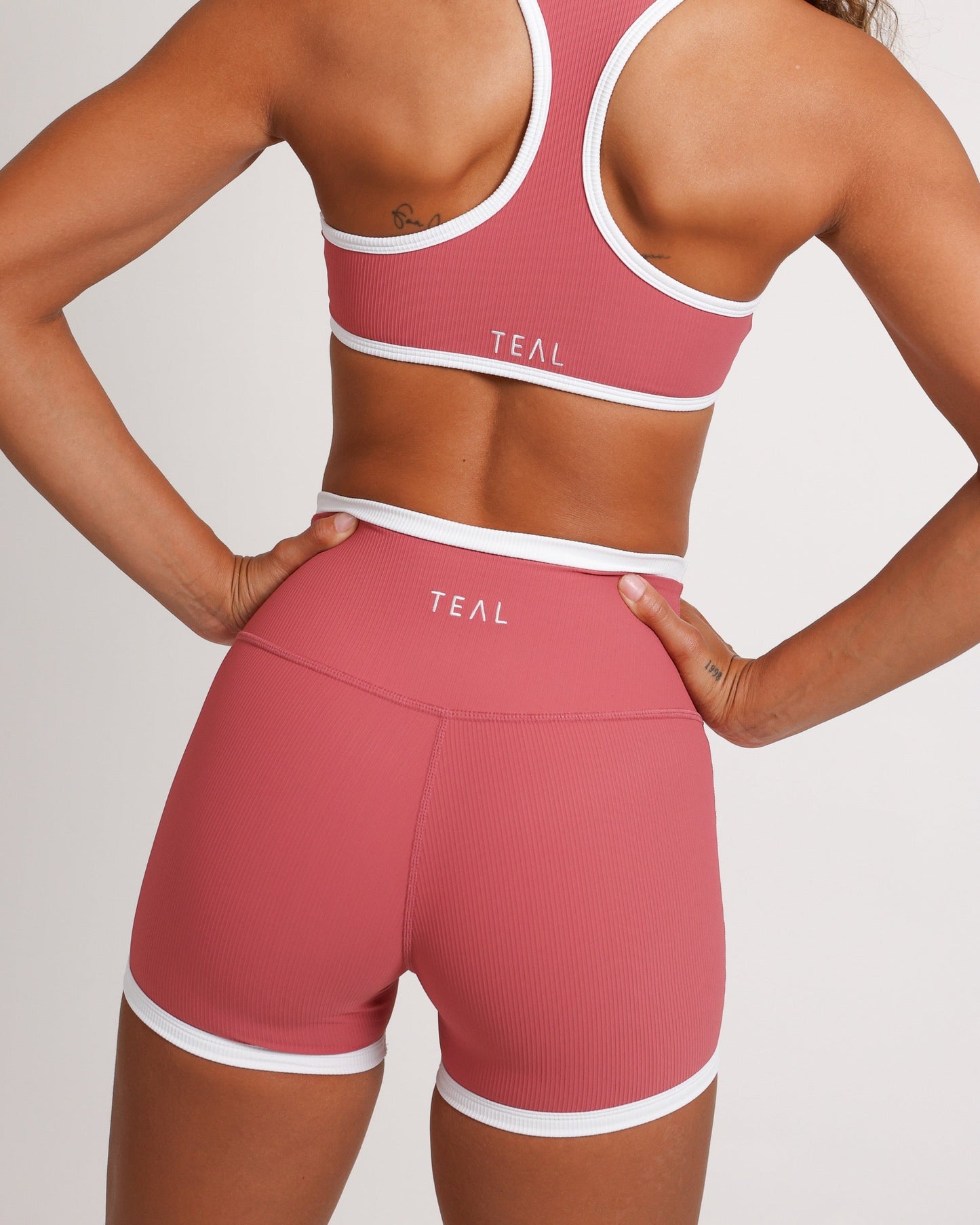 3" Biker Short - Ribbed Girls Day Pink w/ White Trim - ABT