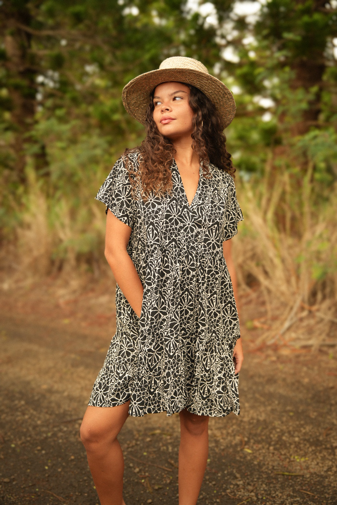Heinui Dress - Magnolia Black - KHUSH 53