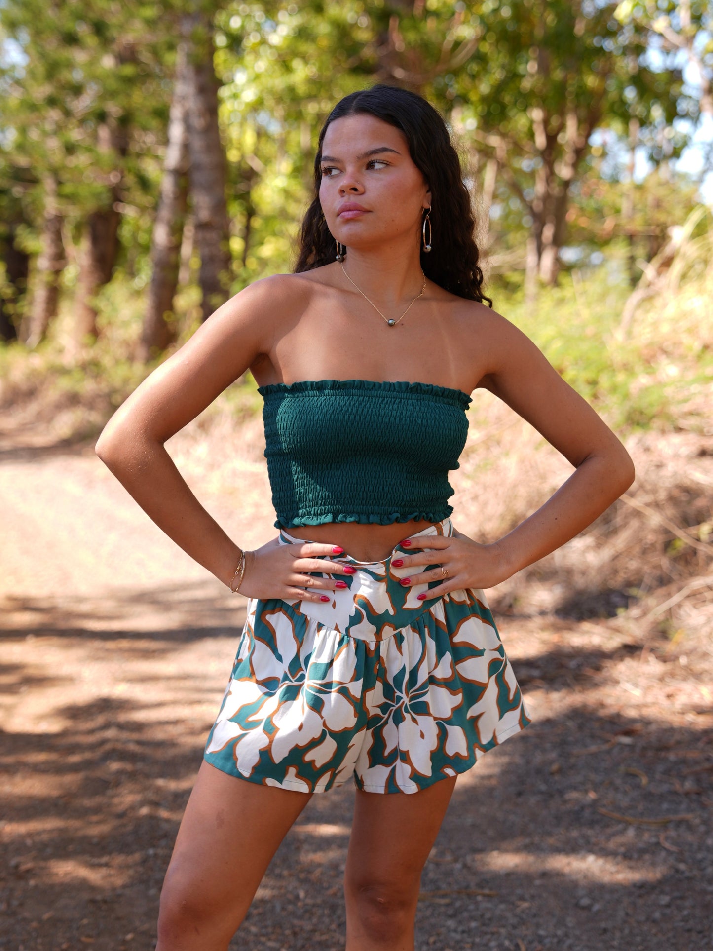 Yara Bandeau Top - Solid Petrol