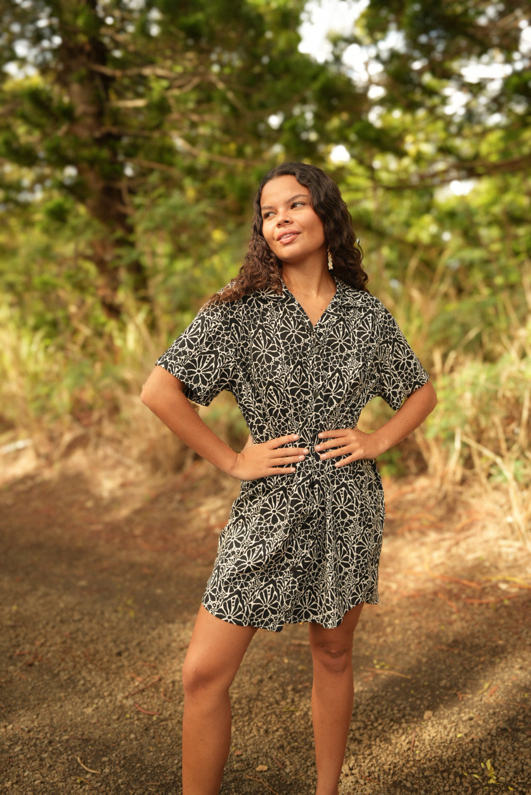 Calabria Shirt Dress - Magnolia Black - KHUSH 53