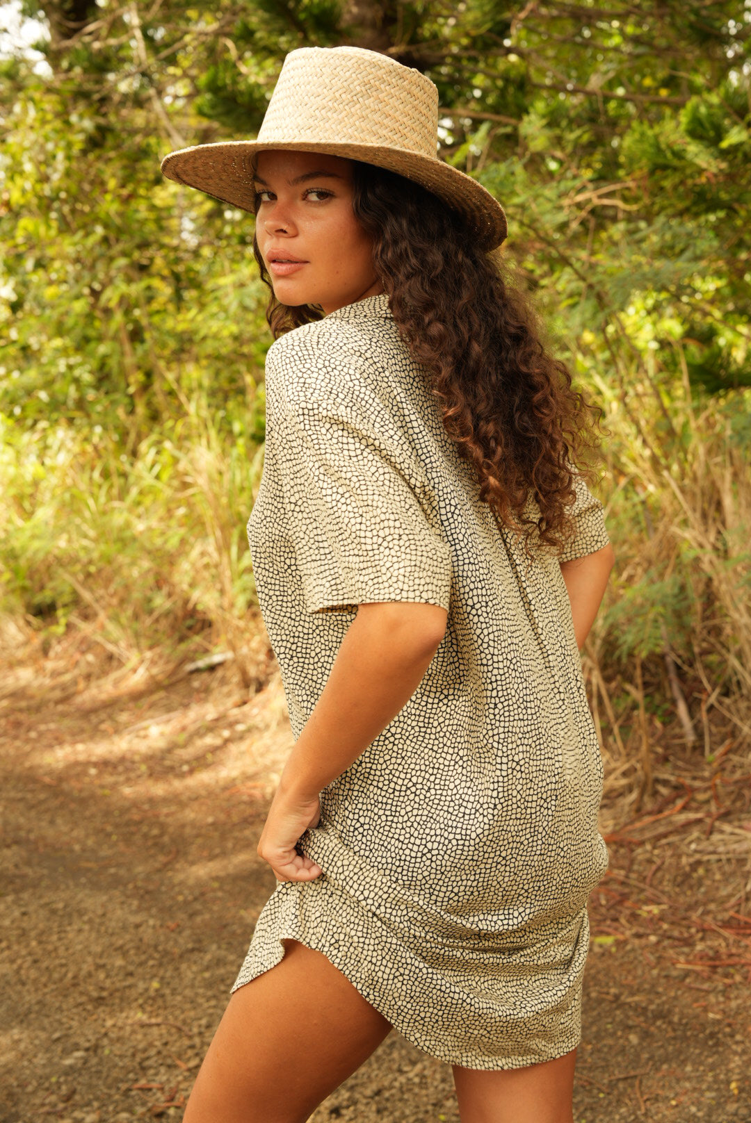 Calabria Shirt Dress - Escama Black - KHUSH 53