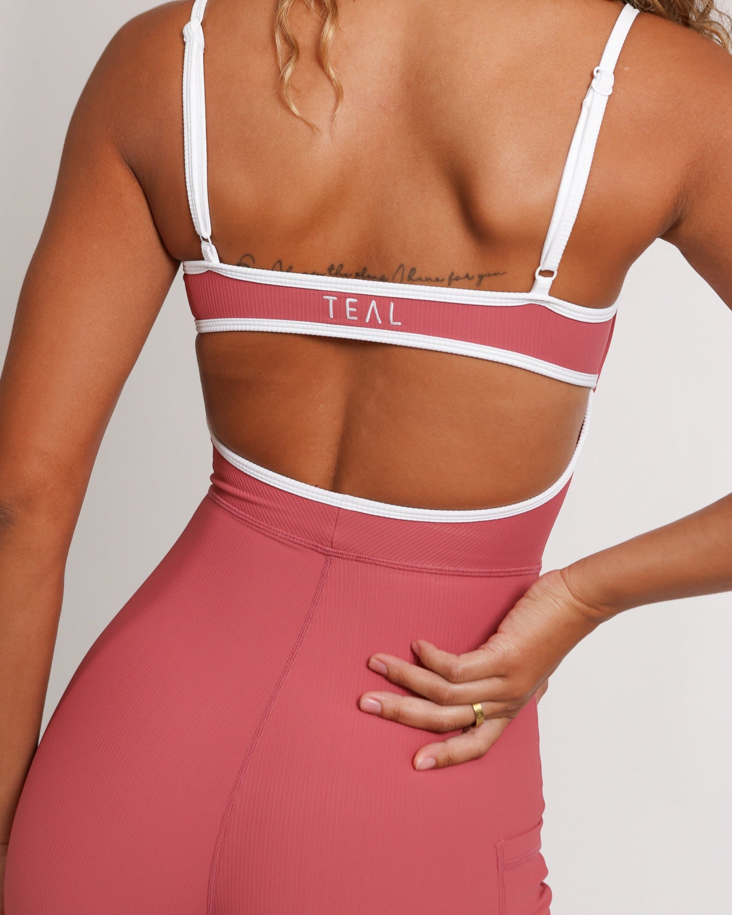 4.5” Ribbed Kayla Jumpsuit - Girls Day Pink - Active By Teal