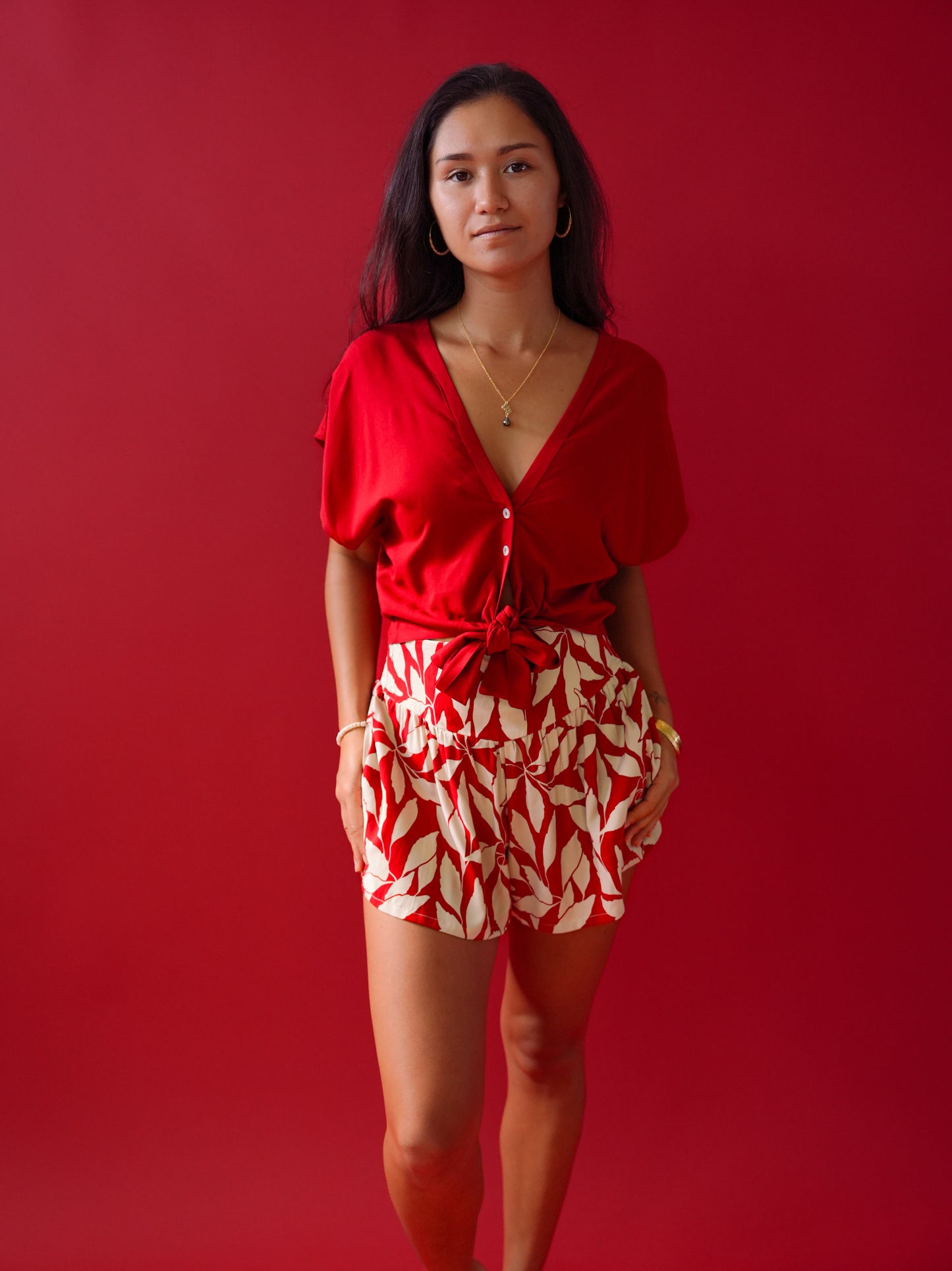 Elya Shorts - Laleen Red