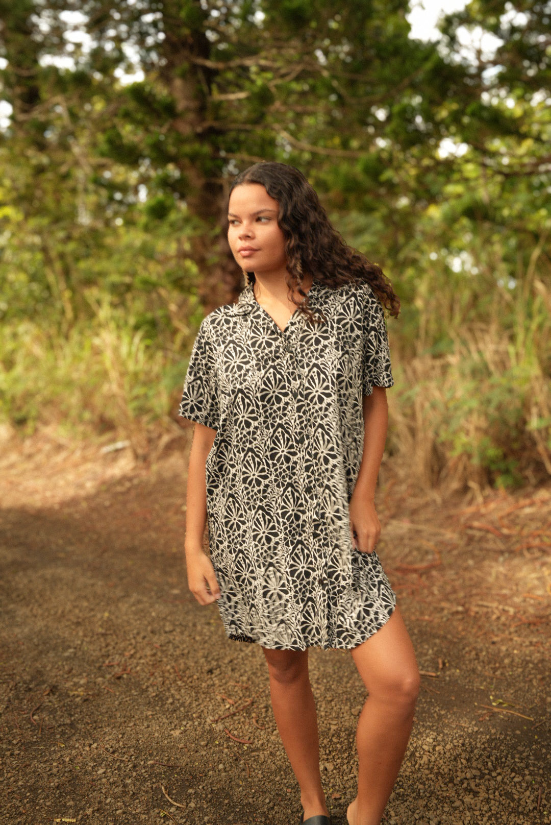 Calabria Shirt Dress - Magnolia Black - KHUSH 53