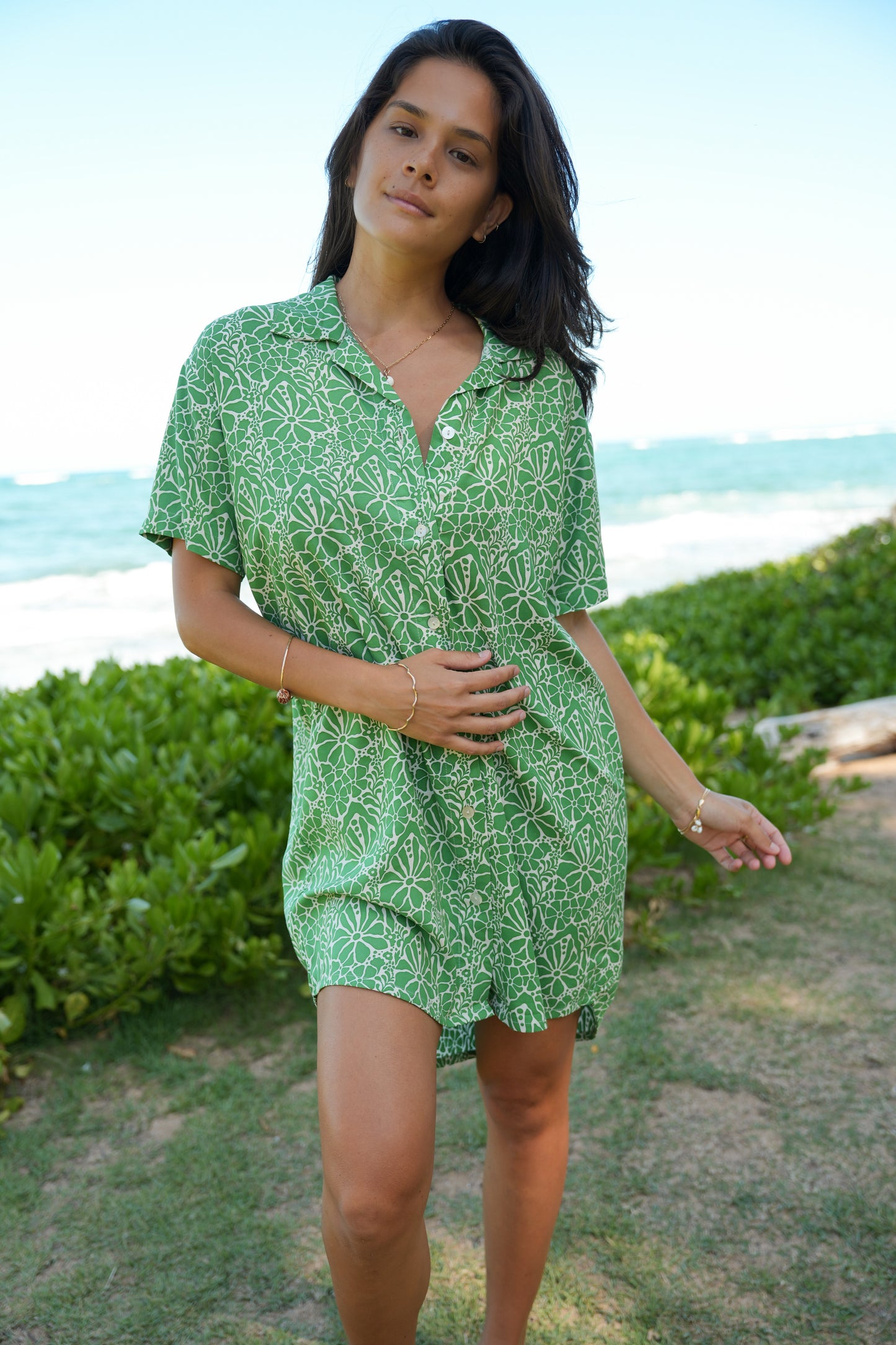 Calabria Shirt Dress - Magnolia Green