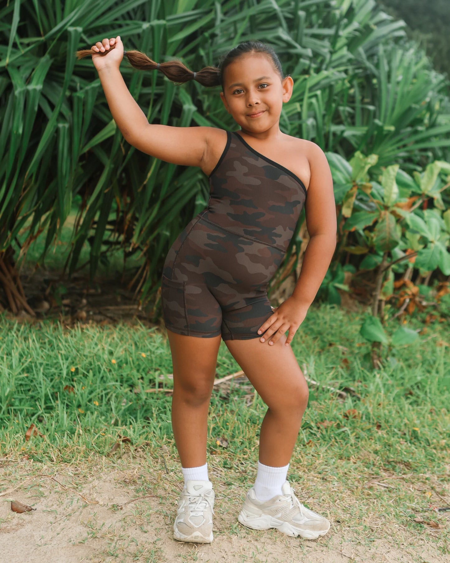 Mini One-Shoulder Jump/s - Ribbed Brown Camo - ABT
