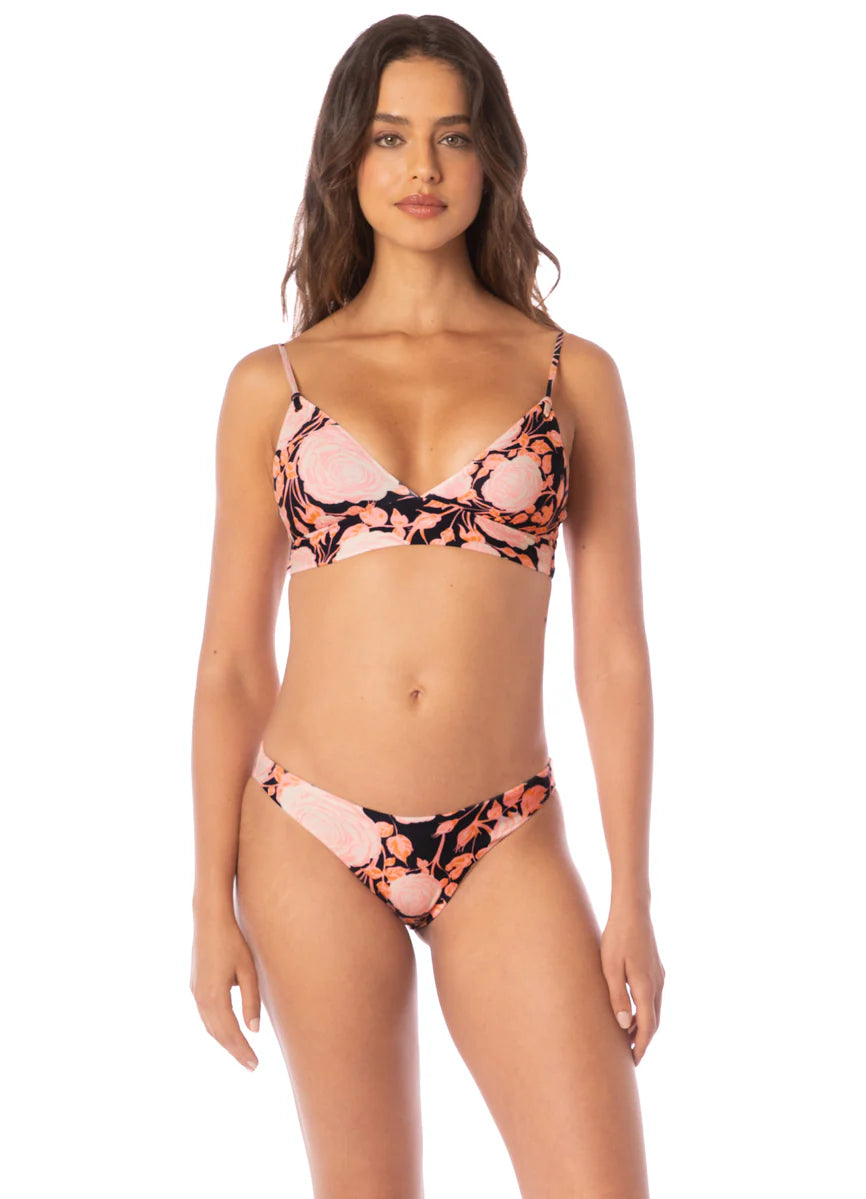 Rose Petals Copilot Long Line Triangle Bikini Top - - MAAJI