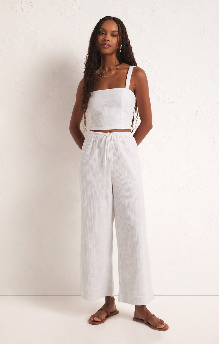 BARBADOS GAUZE PANT - White - ZP241315