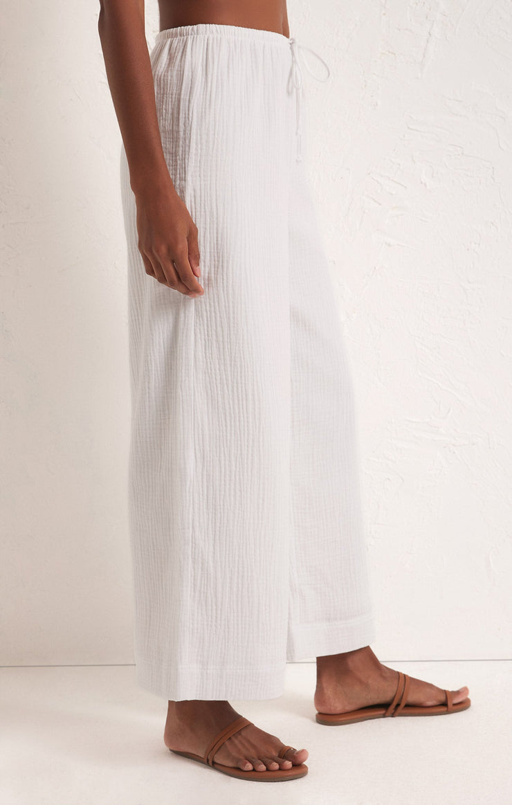 BARBADOS GAUZE PANT - WHITE - ZP241315