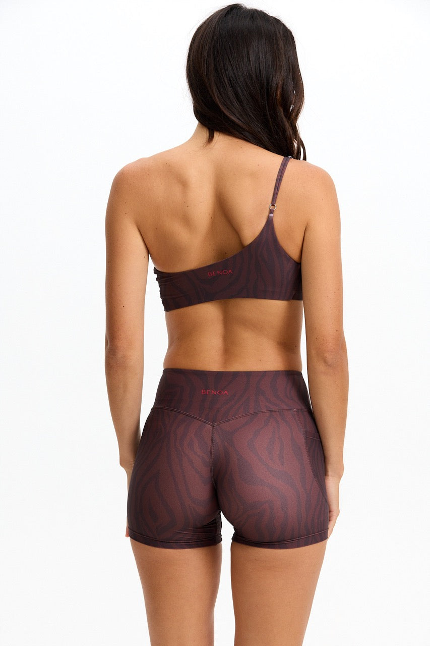 4" Biker Short - Chocolate Zebra - Benoa Active F25