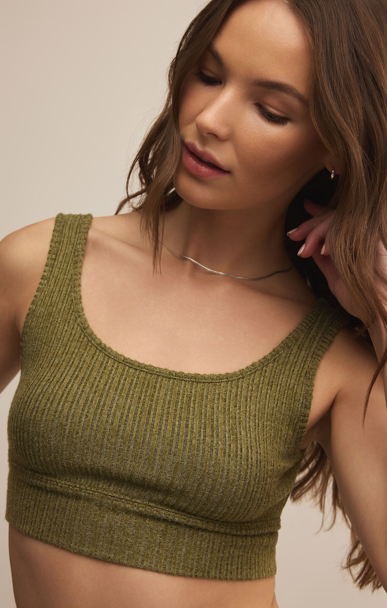 Zoe Rib Tank Bra - Fern - ZSUPPLY