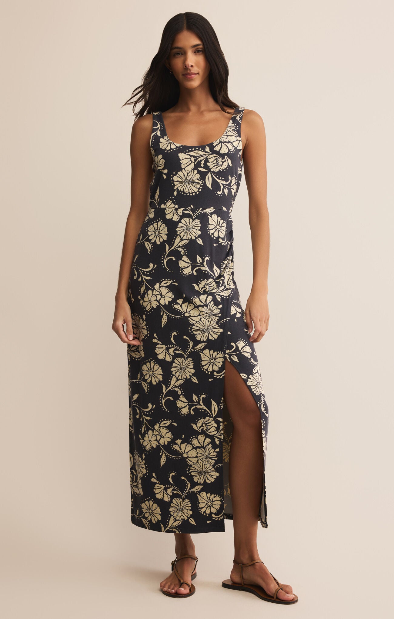 MELBOURNE ARI FLORAL DRESS- PARCHMENT - ZD252484