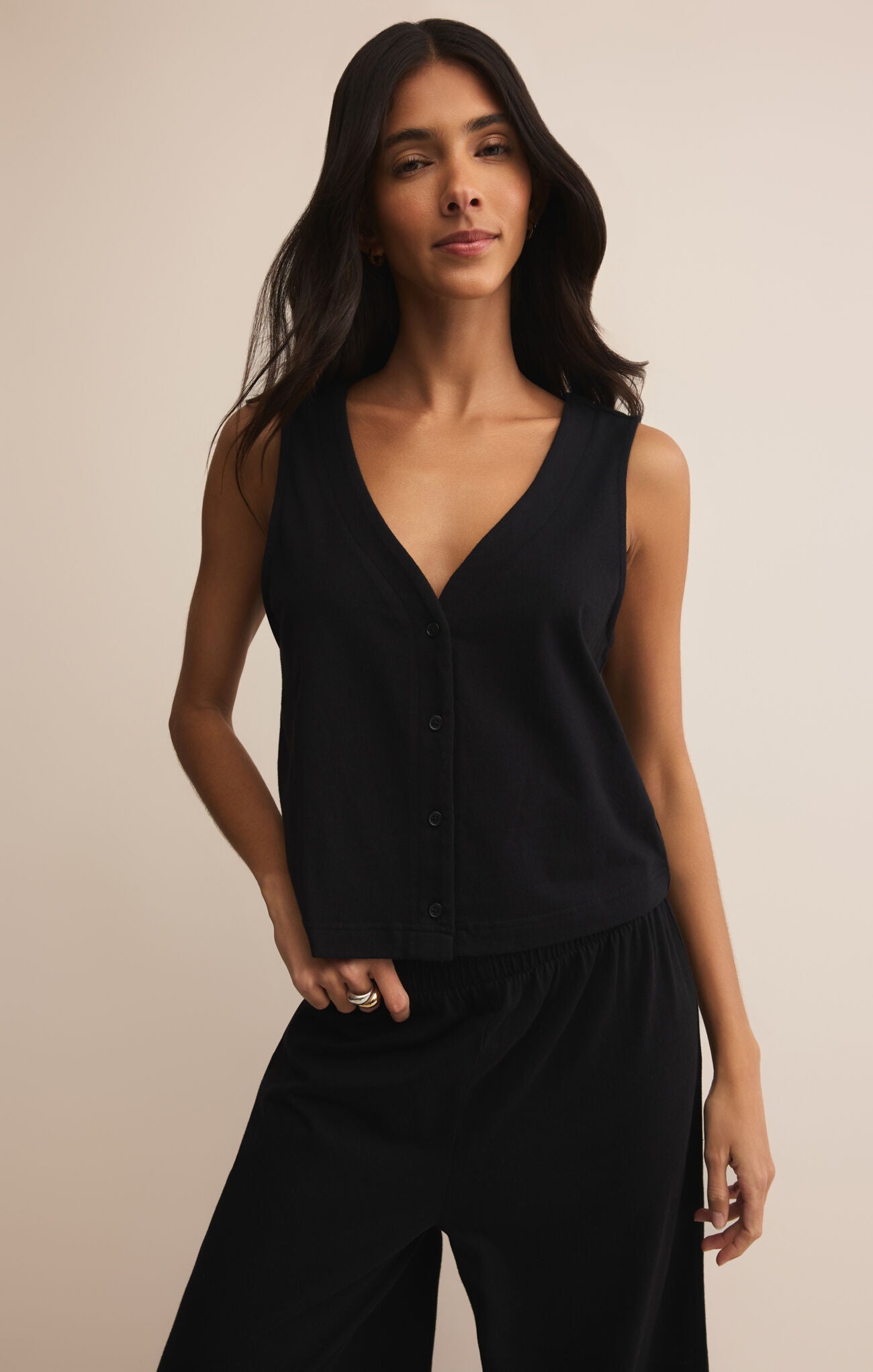 SOLACE JERSEY TOP - TRUE BLACK - ZT252801 - Z SUPPLY