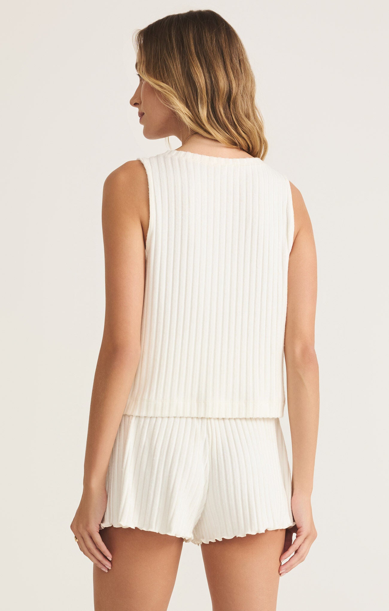 SLOANE V-NECK RIB TANK - BONE - ZLT252920