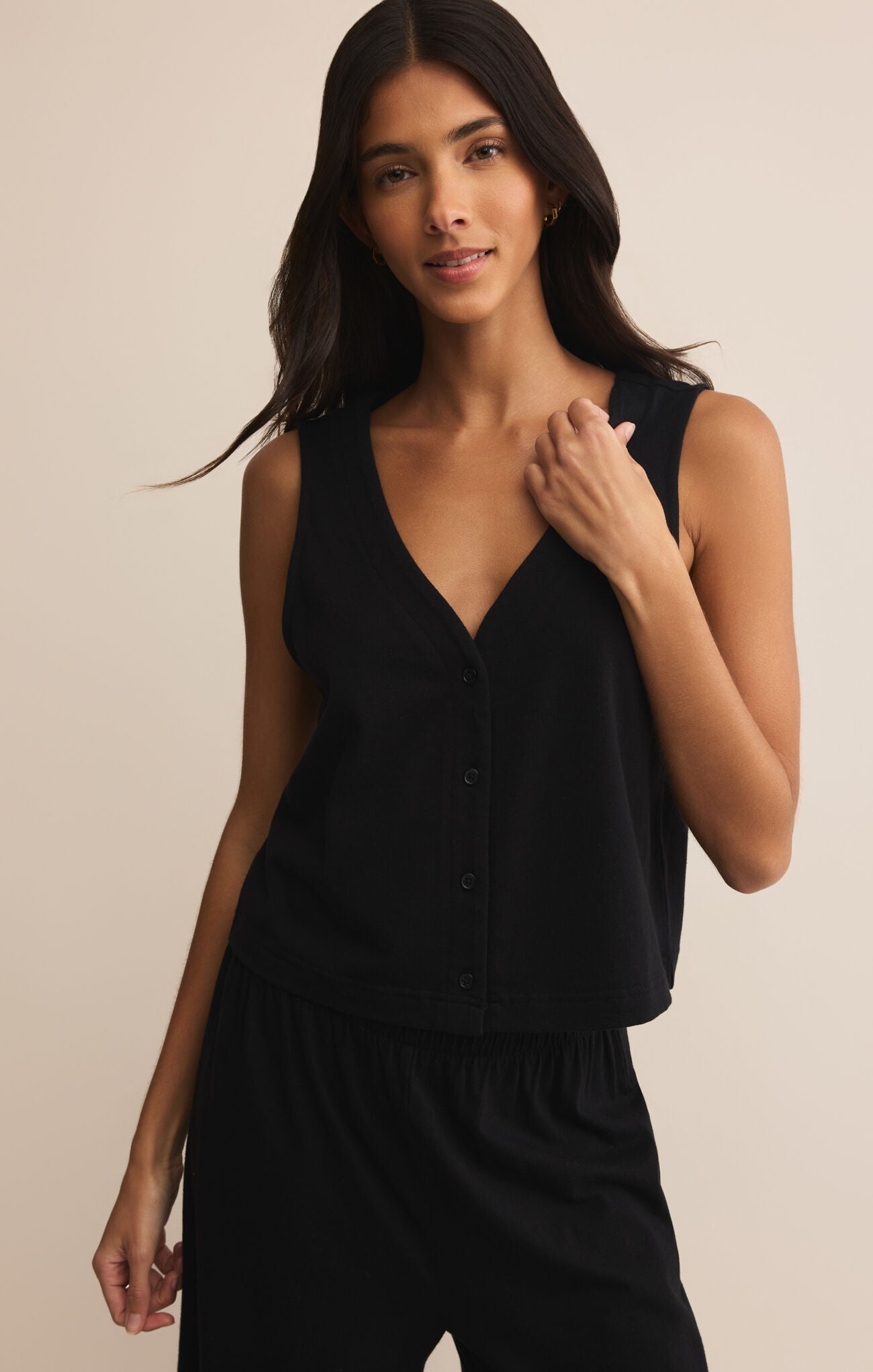 SOLACE JERSEY TOP - TRUE BLACK - ZT252801 - Z SUPPLY