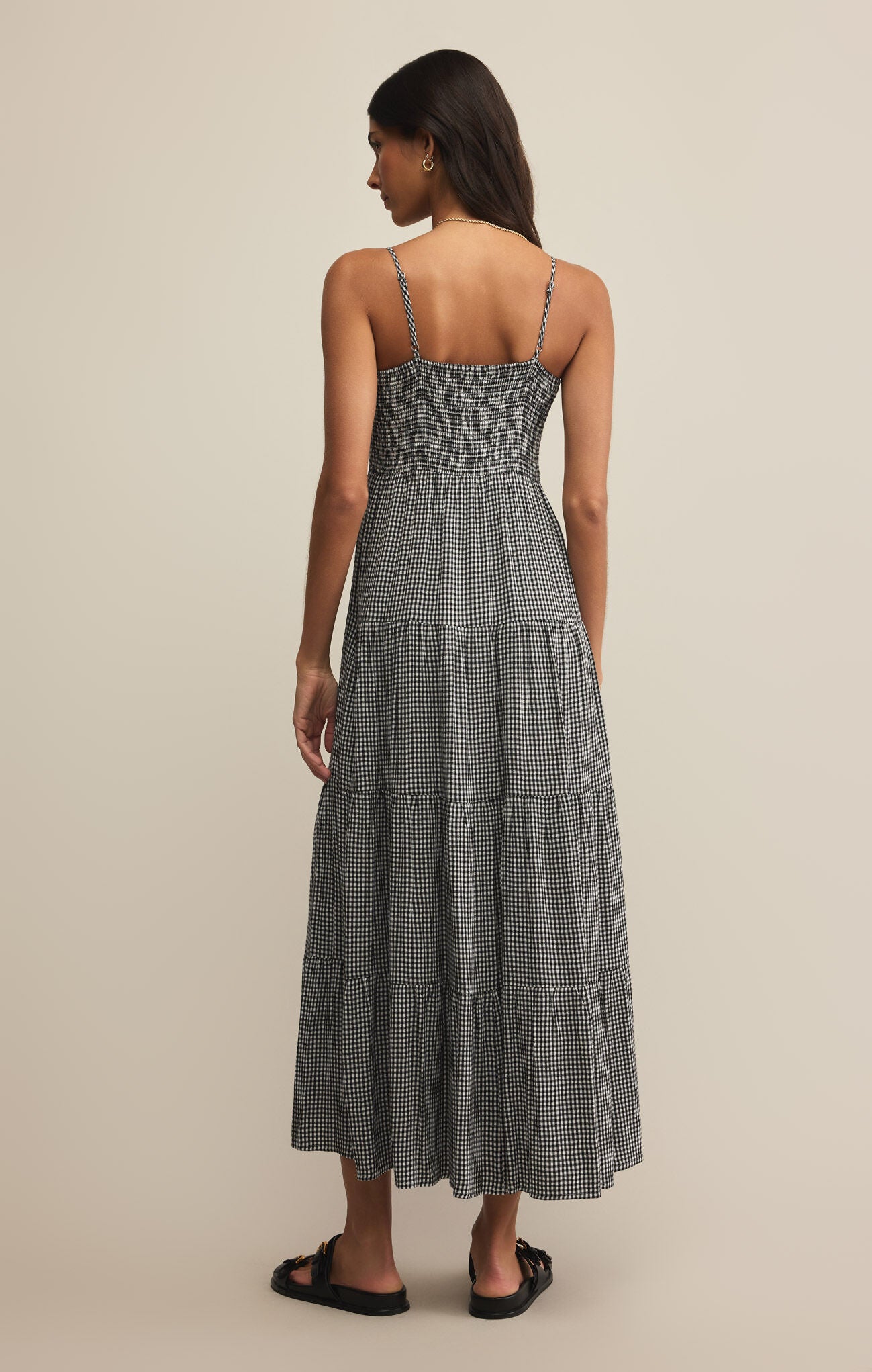 BALOS GINGHAM DRESS - BLACK - ZD251353