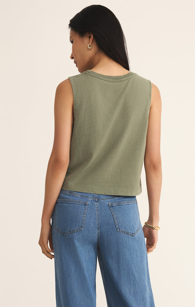 SLOANE JERSEY MUSCLE TANK - AVOCADO - ZT212568