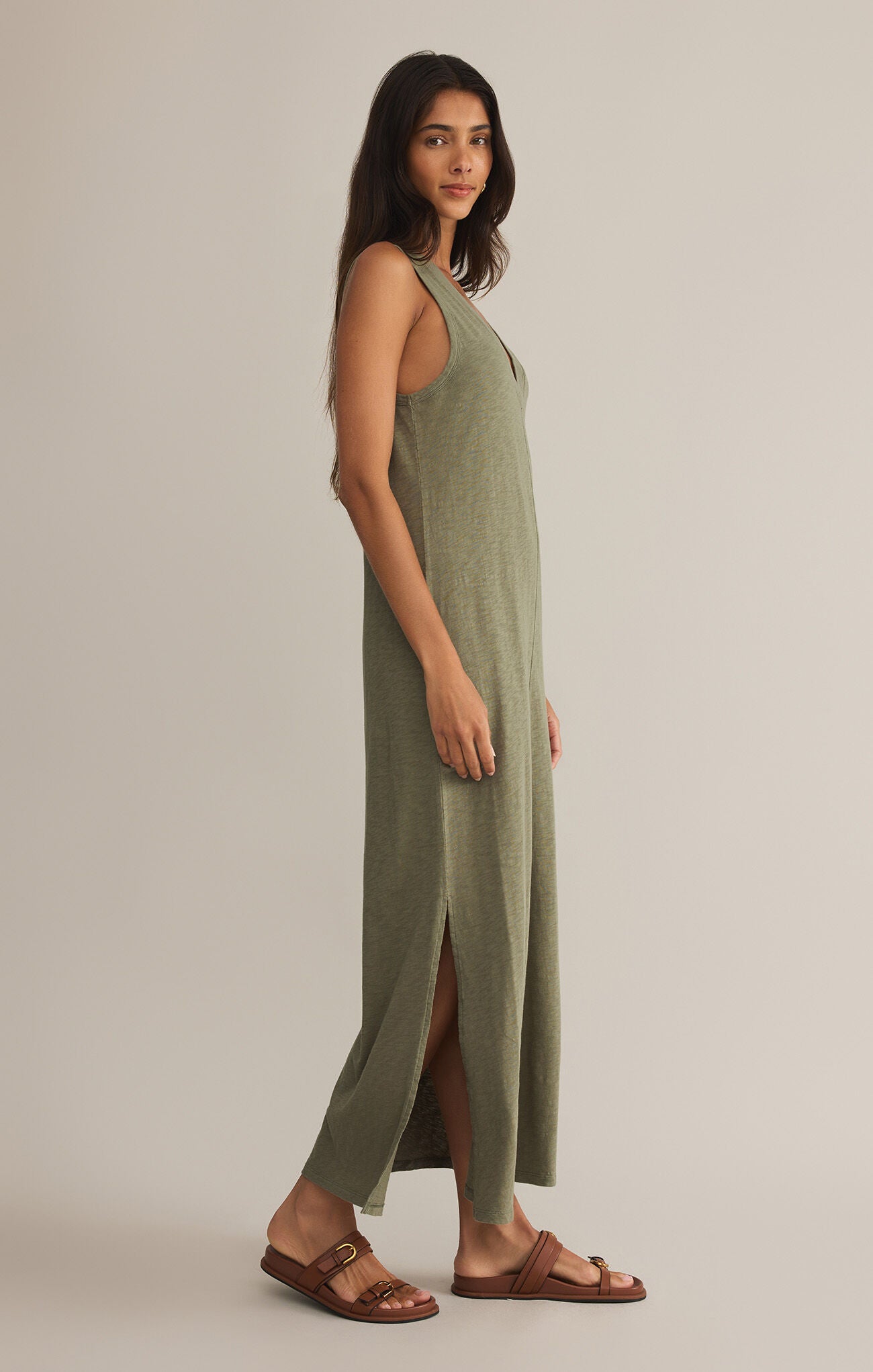 PALISADES MIDI DRESS - AVOCADO - ZD251306