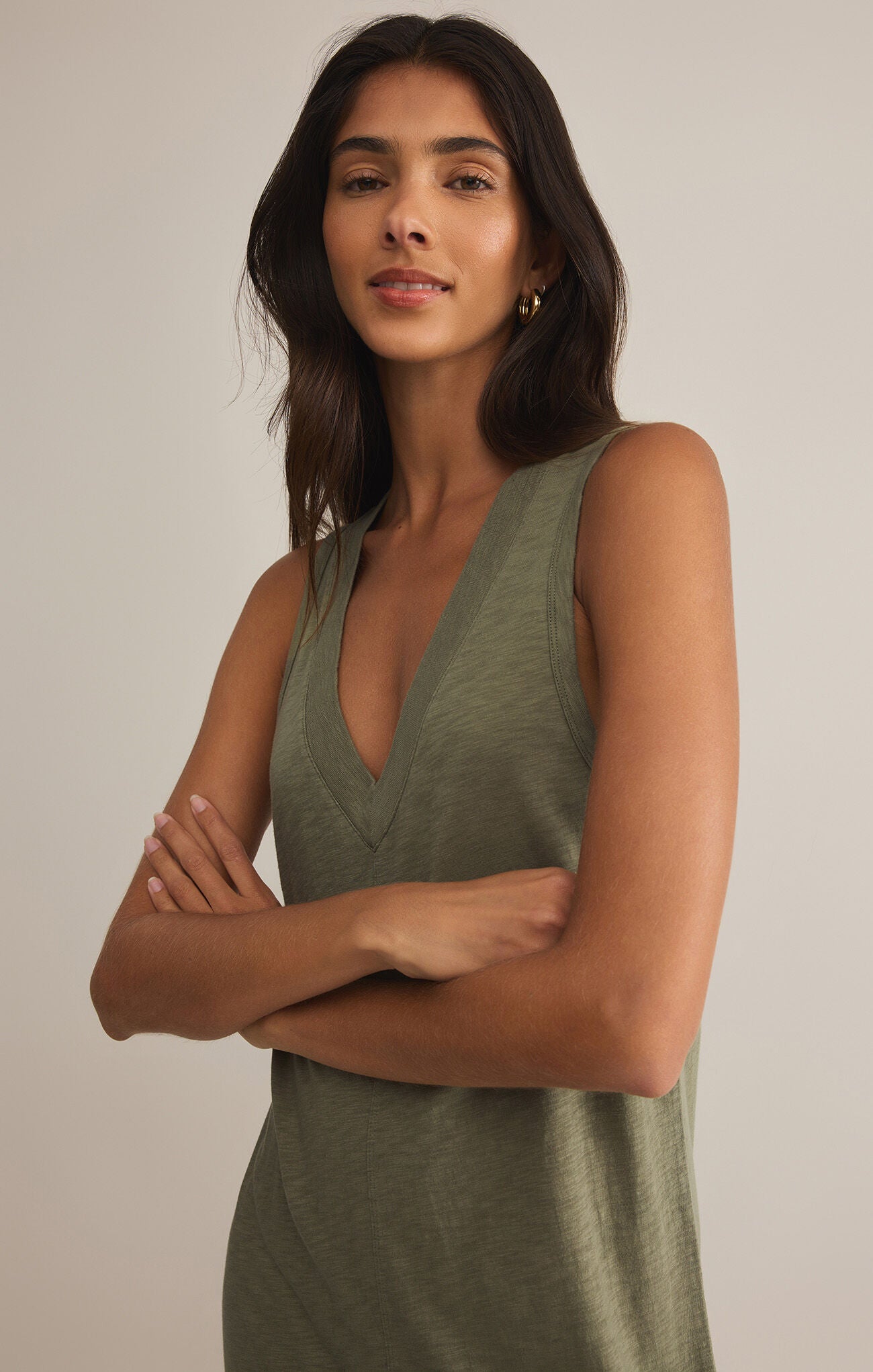 PALISADES MIDI DRESS - AVOCADO - ZD251306