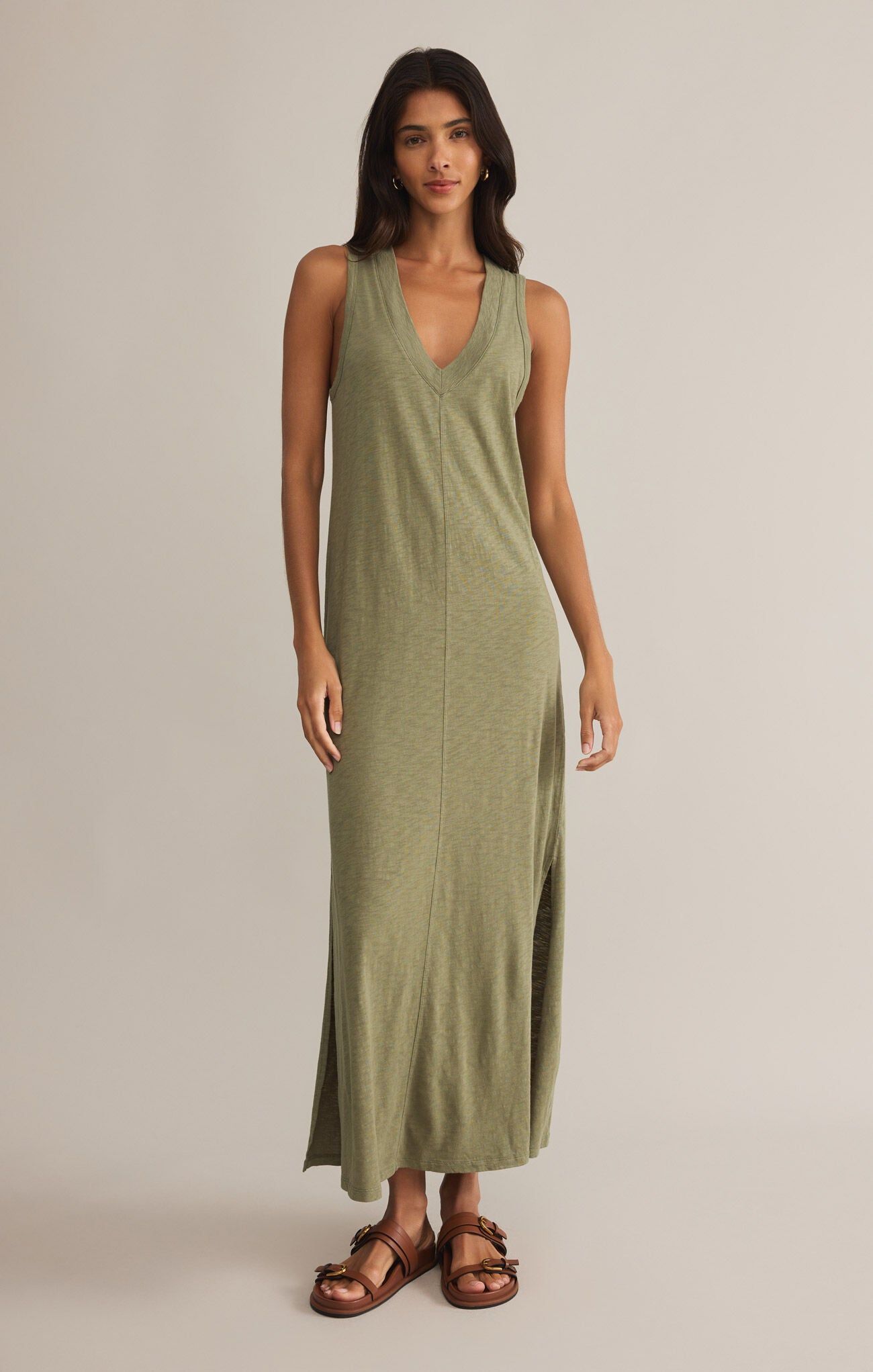 PALISADES MIDI DRESS - AVOCADO - ZD251306