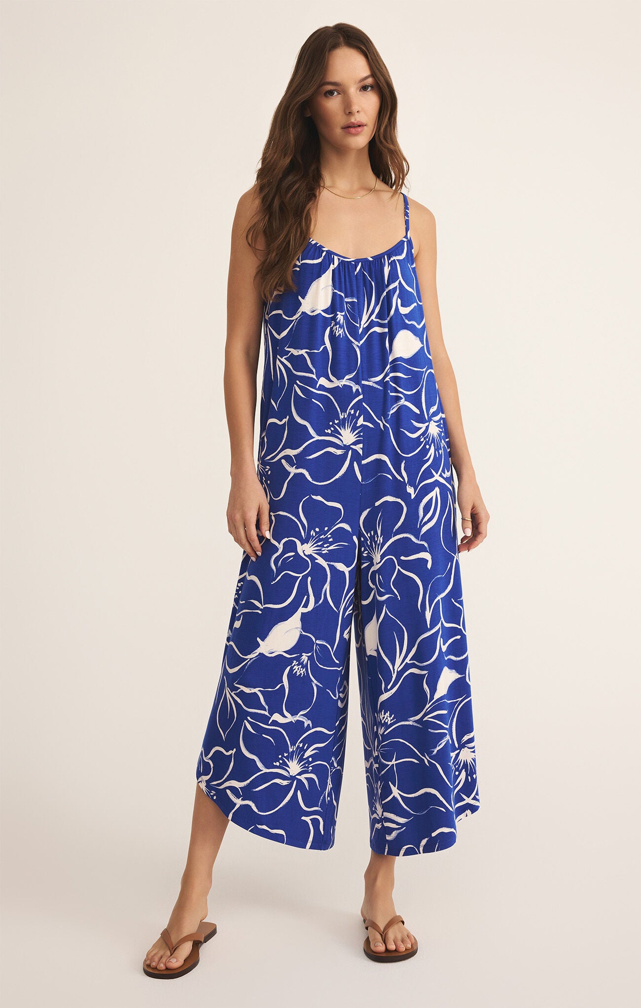 CALA FLORAL FLARED JUMPSUIT - Eclipse - ZP252776
