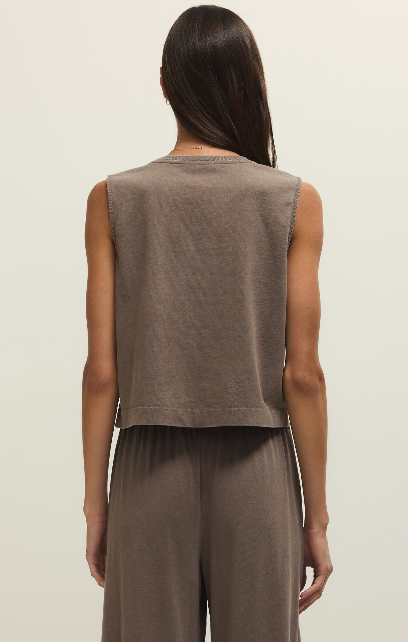 SLOANE JERSEY MUSCLE TANK- PERFECTLY TAUPE - ZT253829