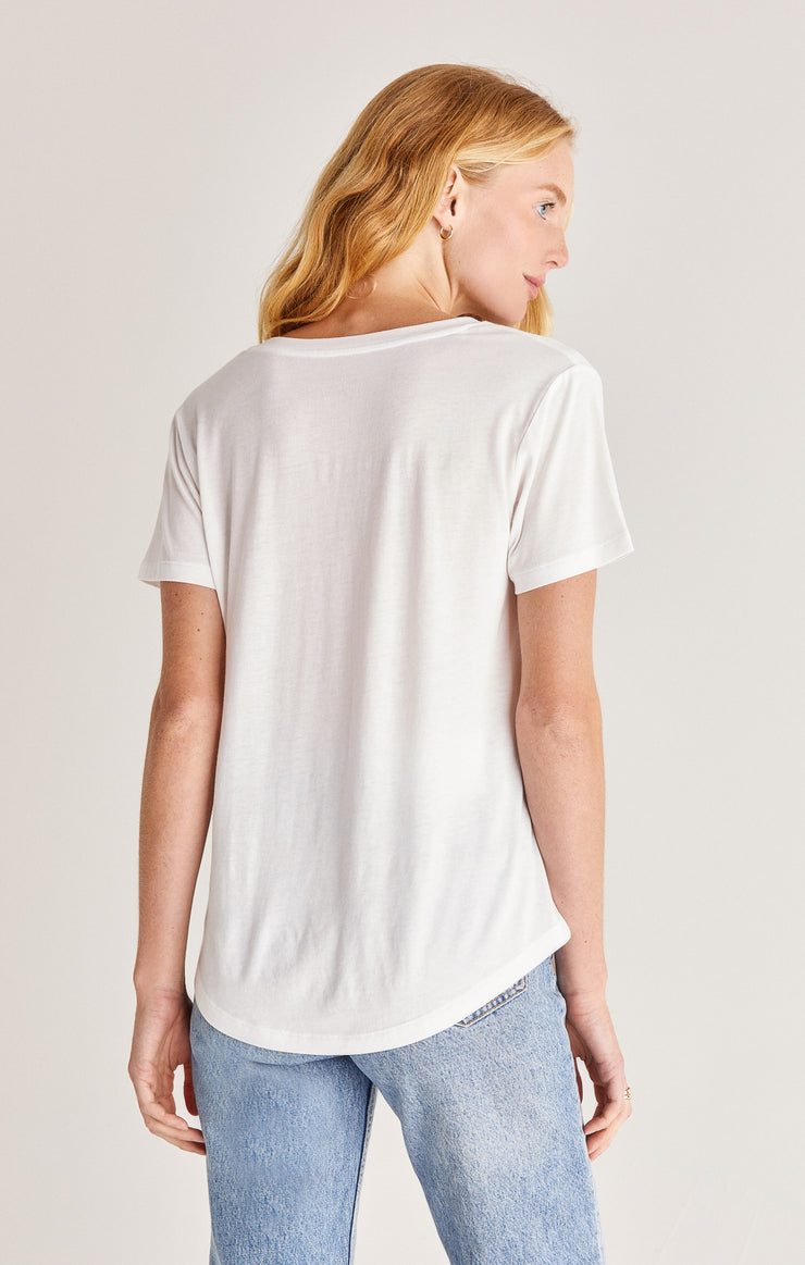 MODAL VNECK TEE- WHITE - ZT211324 Zsupply