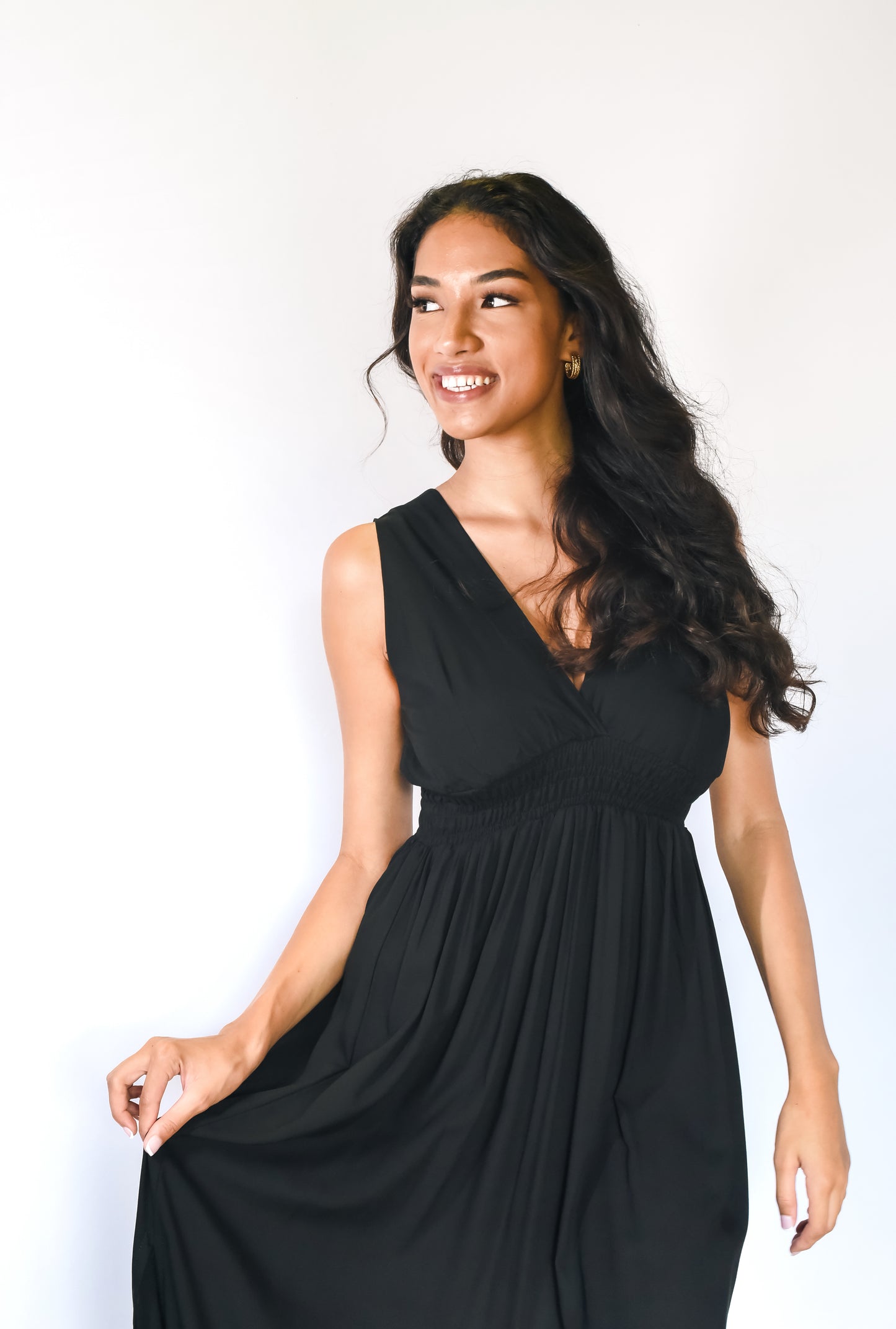 NOELLE DRESS- Solid Black -KHUSH 25