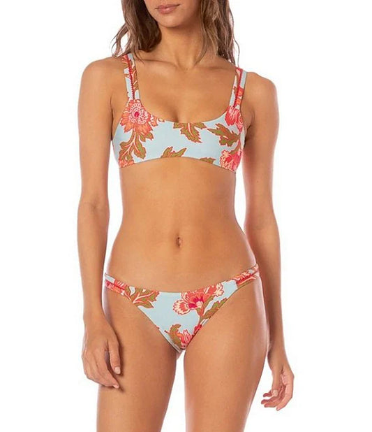 Floral Sky Quinn Low Rise Thin Side Bikini Bottom -  - MAAJI