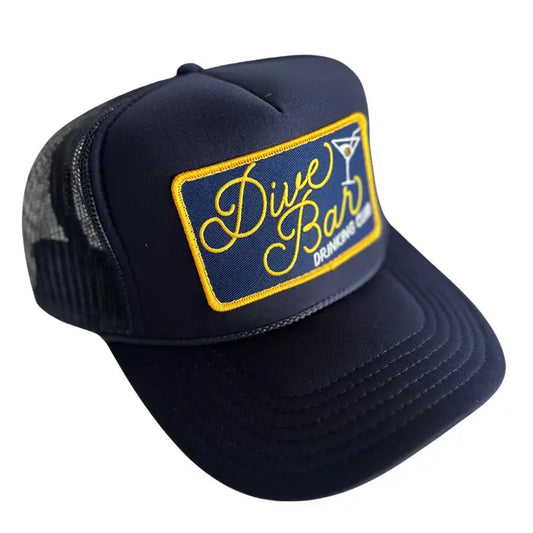 Dive Bar Drinking Club Patch Trucker Hat | Navy