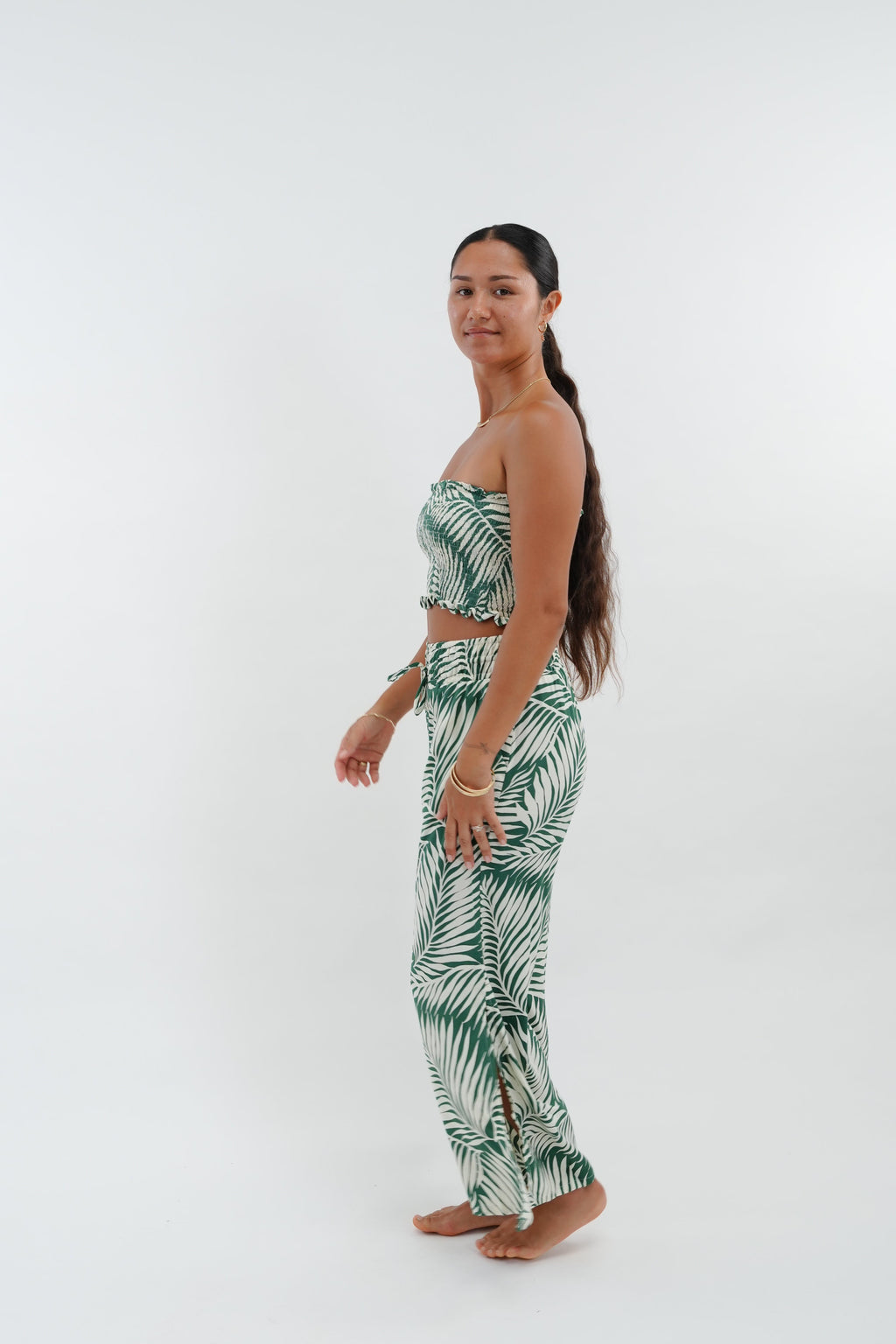 Yara Bandeau Top - Drift Green