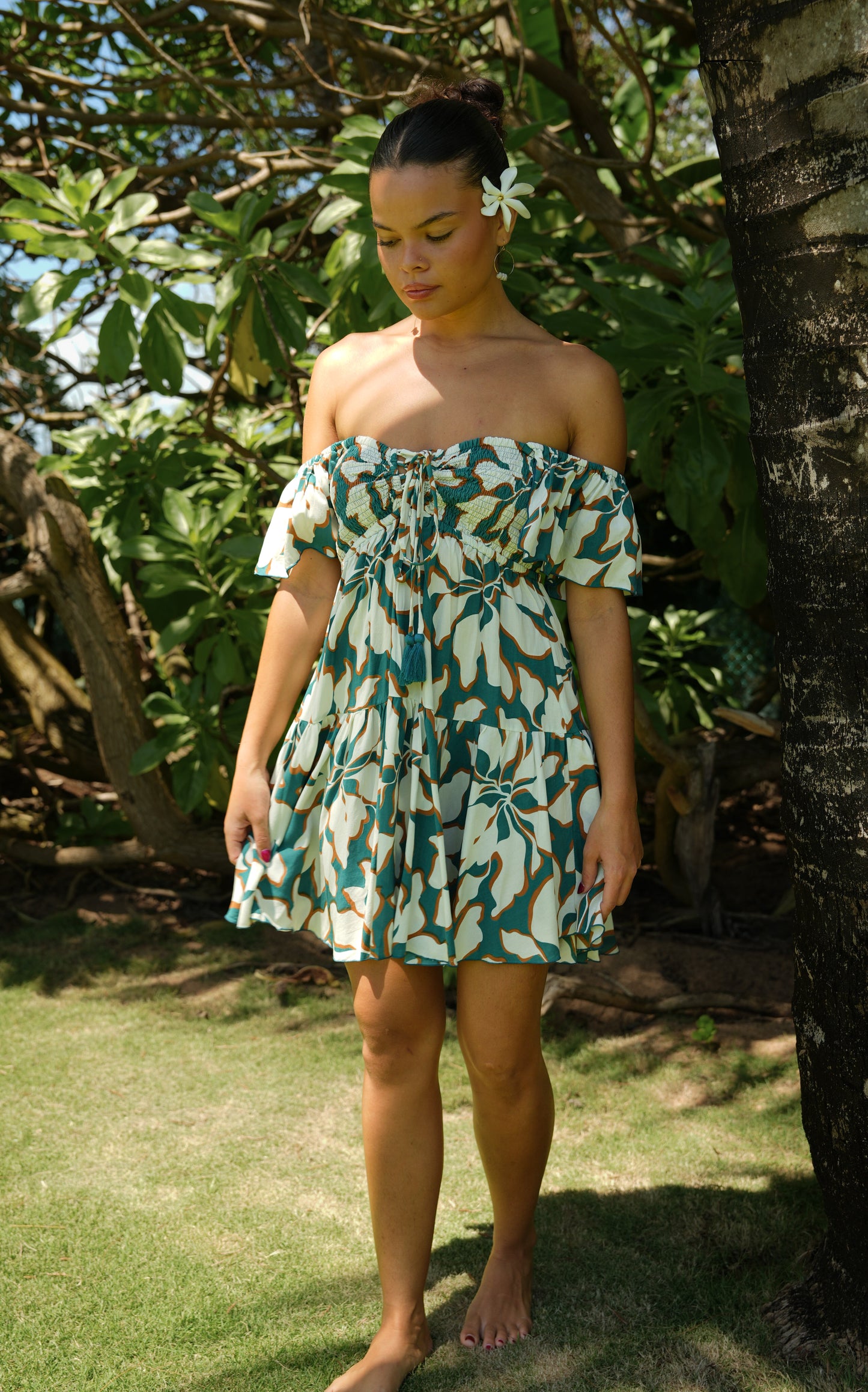 Quinn Dress - Bloomtide Petrol