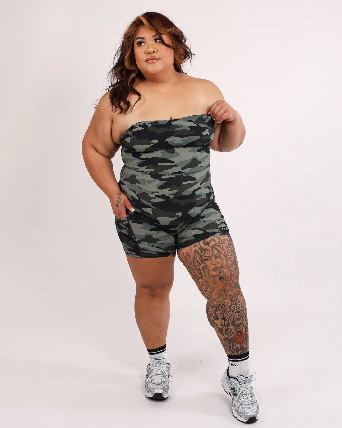 Ribbed Anu Strapless Jumpsuit - Camo - ABT