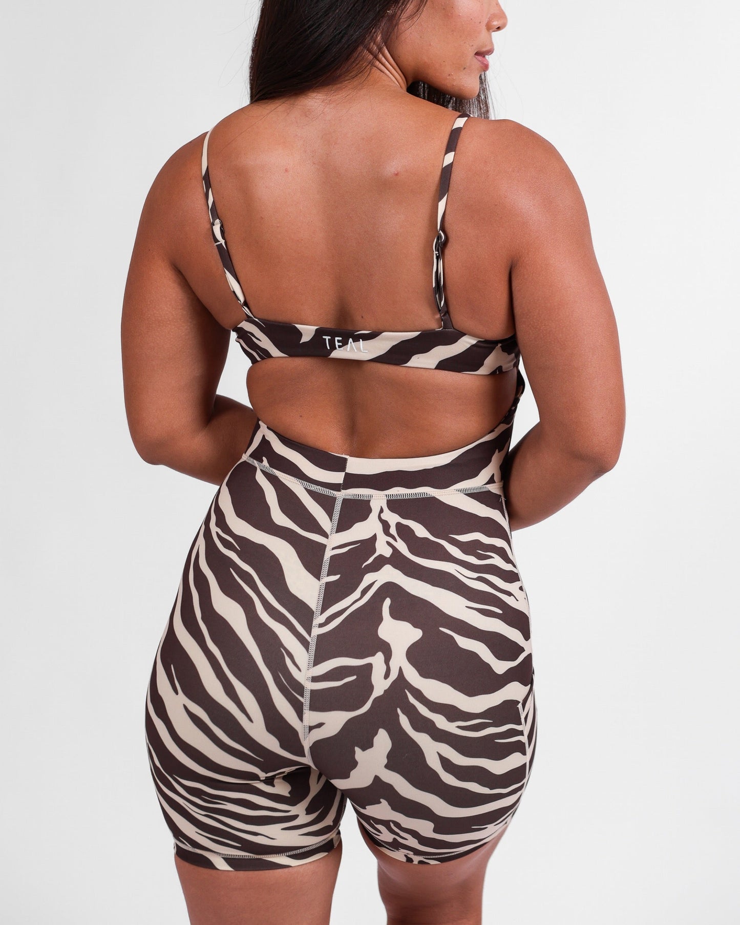 KAYLA JUMPSUIT 4.5” - DARK ZEBRA - Smooth - Active By Teal