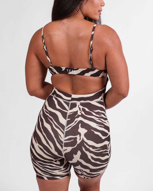 KAYLA JUMPSUIT 4.5” - DARK ZEBRA - Smooth - Active By Teal