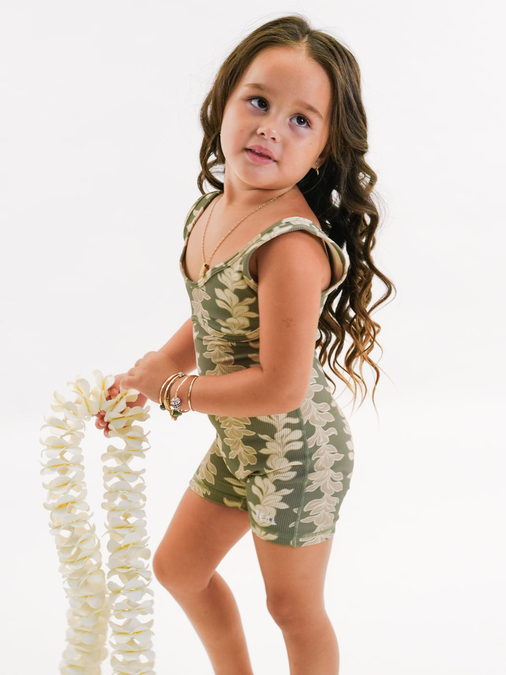 Mini Aura Jumpsuit - Ribbed Plumeria Lei Sage