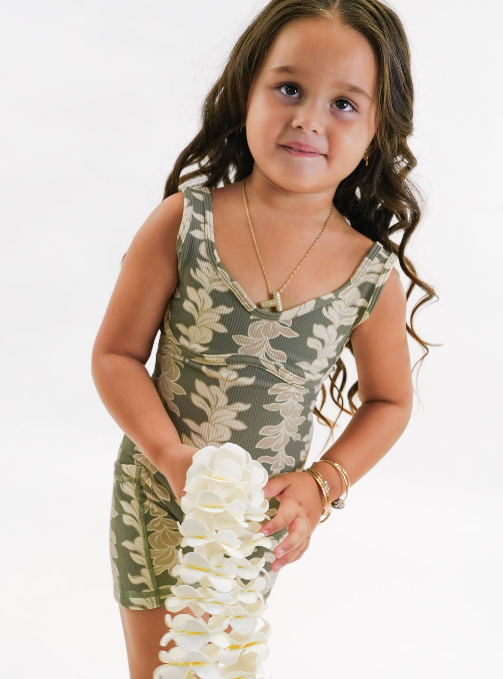 Mini Aura Jumpsuit - Ribbed Plumeria Lei Sage