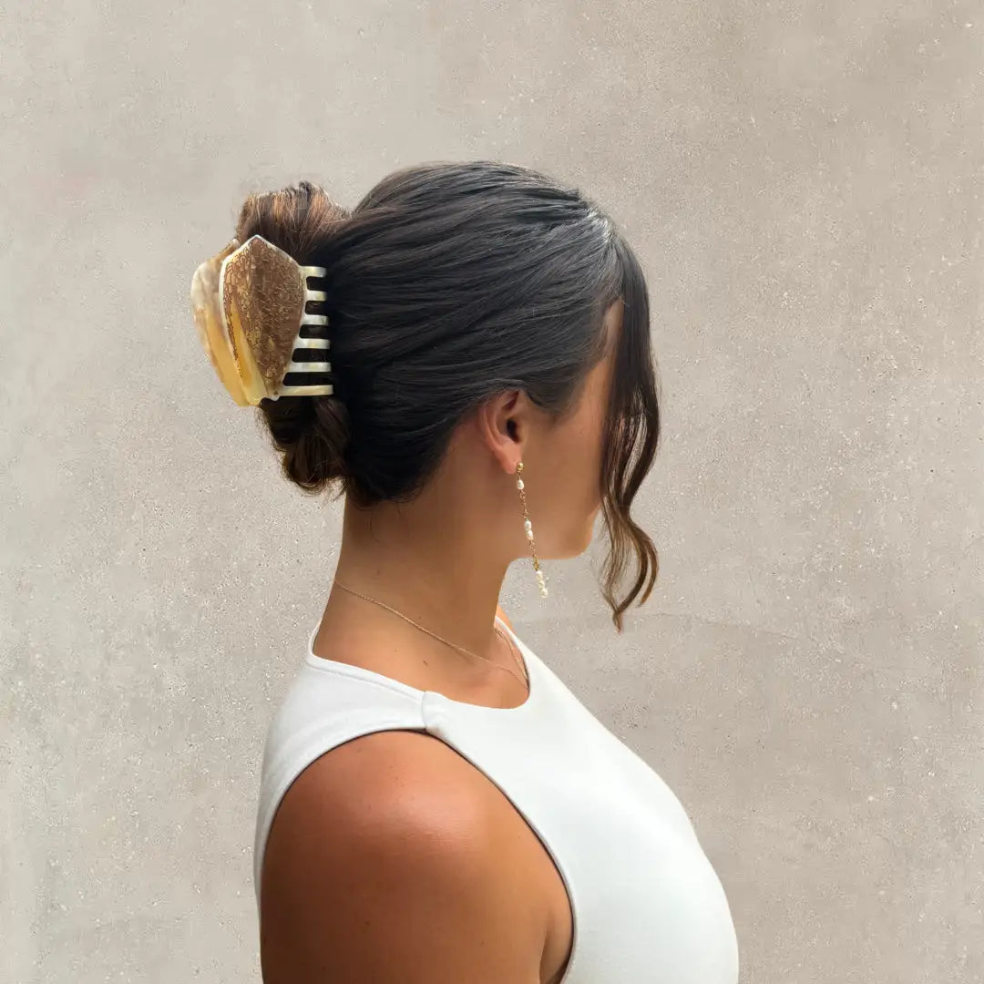 Brown Textile Cone Shell Hair Claw