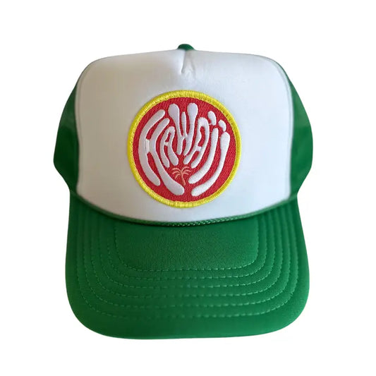 Hawaii Patch Trucker Hat | Kelly Green/White